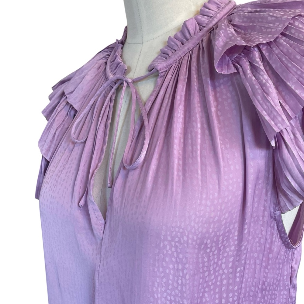 ❤️ Current Air ‘Zoey’ Lavender Pink Gathered Mini Dress - Picture 4 of 11
